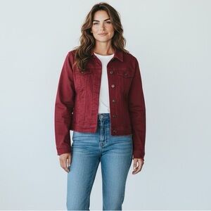 Nine West Sarah Cabernet Denim Jacket - Size Large